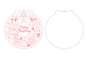 Merry Christmas SVG Laset Cut, an Object Graphic by DreamCafeArt (Thumbnail 4 of 4)