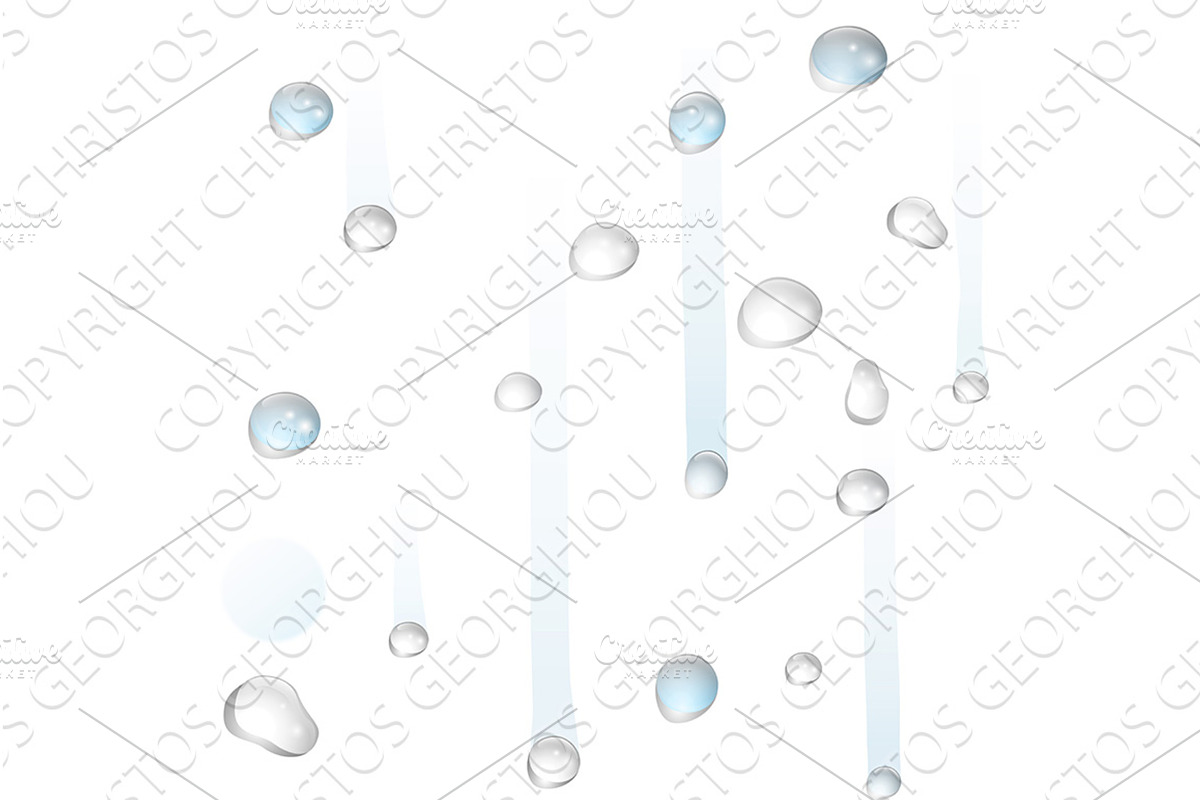 Rain Drops Drops Drips Water, an Illustration by Christos Georghiou