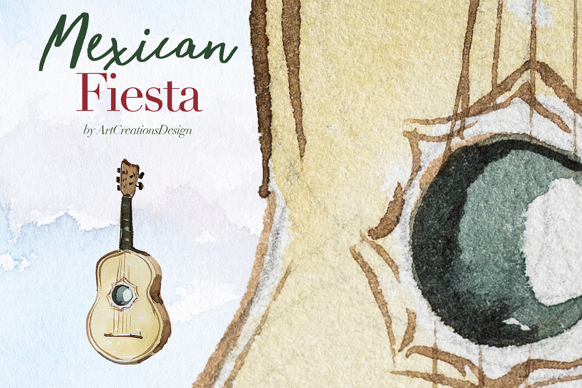 Hand Painted Mexican Fiesta Clipart, a Food Illustration by ArtCreationsDesign (Photo 9 of 10)