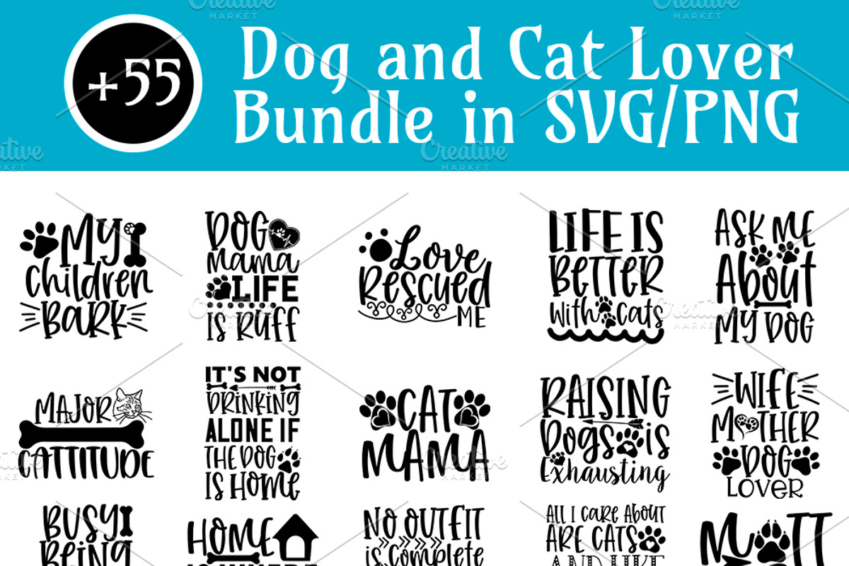 Dog and Cat SVG Bundle, a Graphic by ExpressTeesArt (Photo 1 of 5)