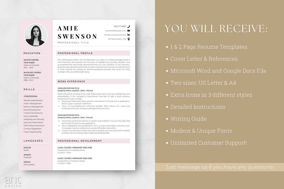 Modern Resume Template - Amie preview 7