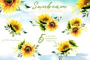 Watercolor Sunbeam Clipart Set, a Seasonal Illustration by ArtCreationsDesign (Thumbnail 3 of 4)
