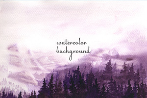 Watercolor Backgrounds. Landscapes