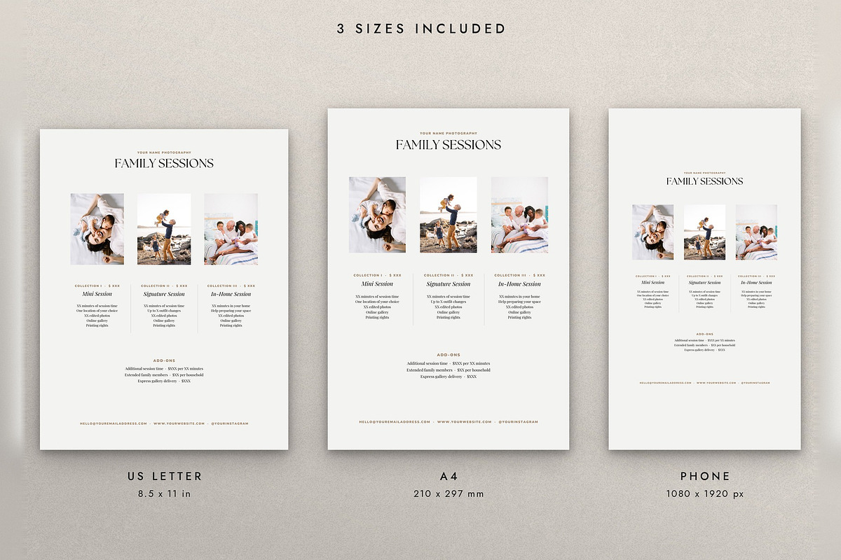 Family Session Price Sheet, a Flyer Template by Cagdas Yoldas (Photo 6 of 7)