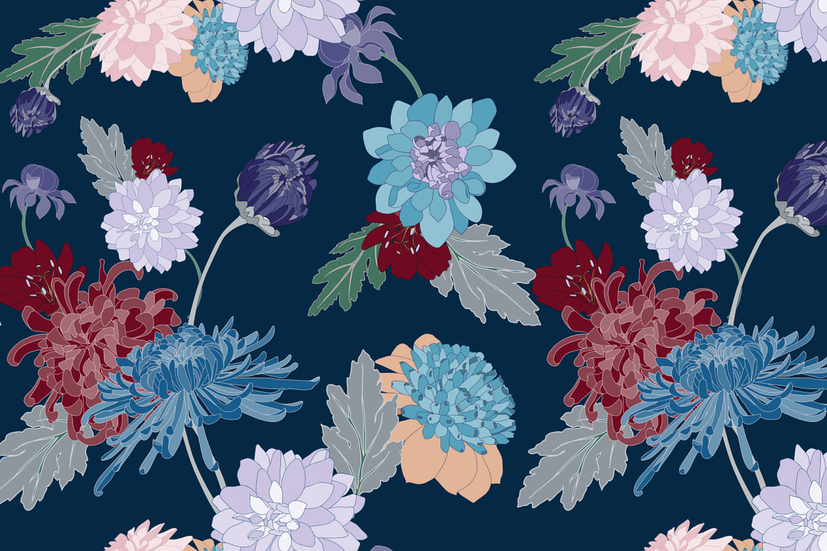 Blue Vector Pattern Pack, a Pattern Graphic by Ania Illustration (Photo 5 of 9)
