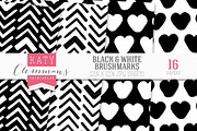 Black & White brush marks paper pack, a Pattern Graphic by Katy Clemmans (Thumbnail 2 of 5)