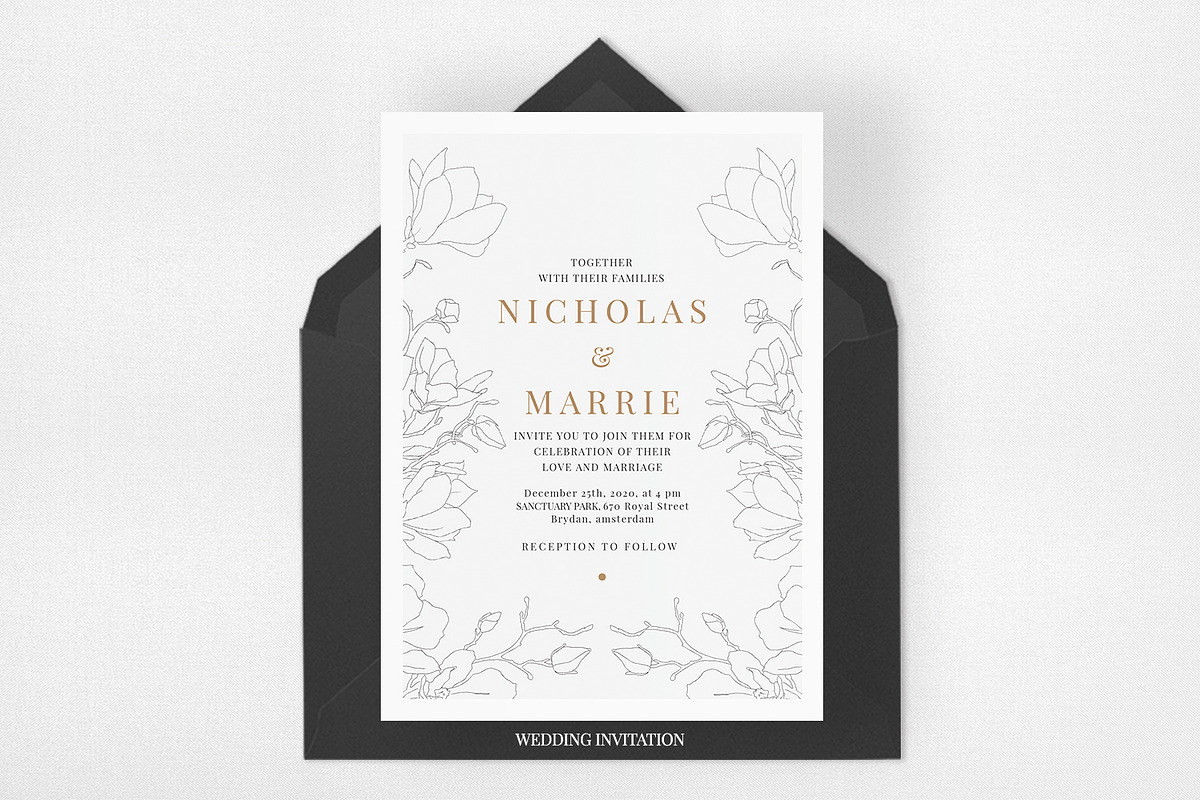 Elegant Floral Wedding Suite, an Invitation Template by Azka Creative (Photo 2 of 5)