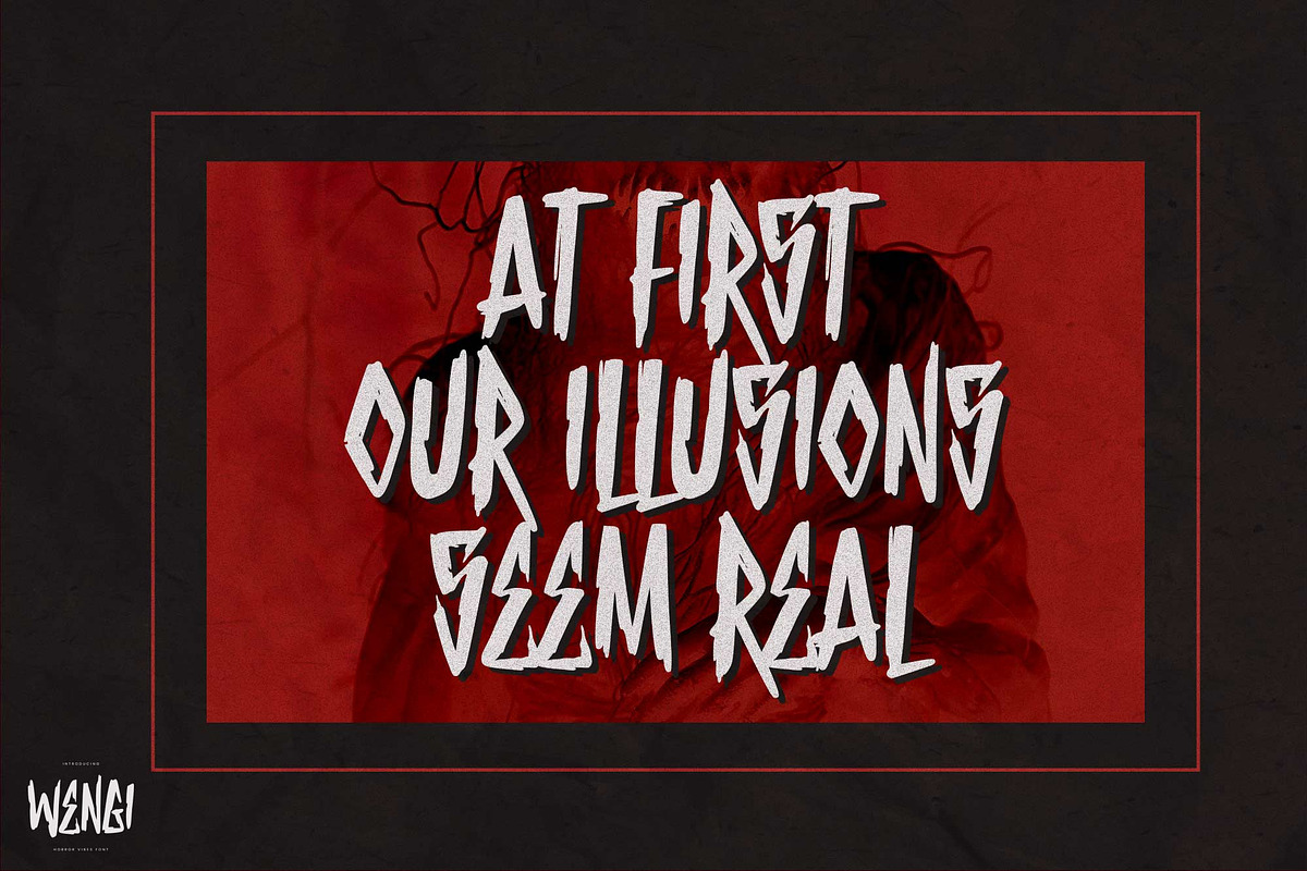 Wengi – Horror Vibes Font, a Handwritten Font by Gassstype (Photo 2 of 8)