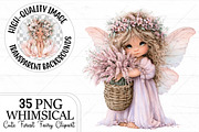 Cute Forest Fairy PNG Clipart Bundle, a Seasonal Illustration by Canvas Craft (Thumbnail 1 of 10)