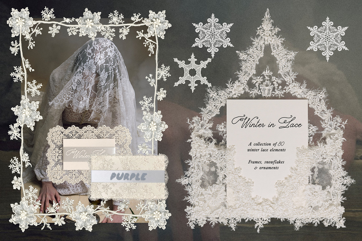 Winter in Lace: Collage Kit, an Object Graphic by Purple (Photo 1 of 8)