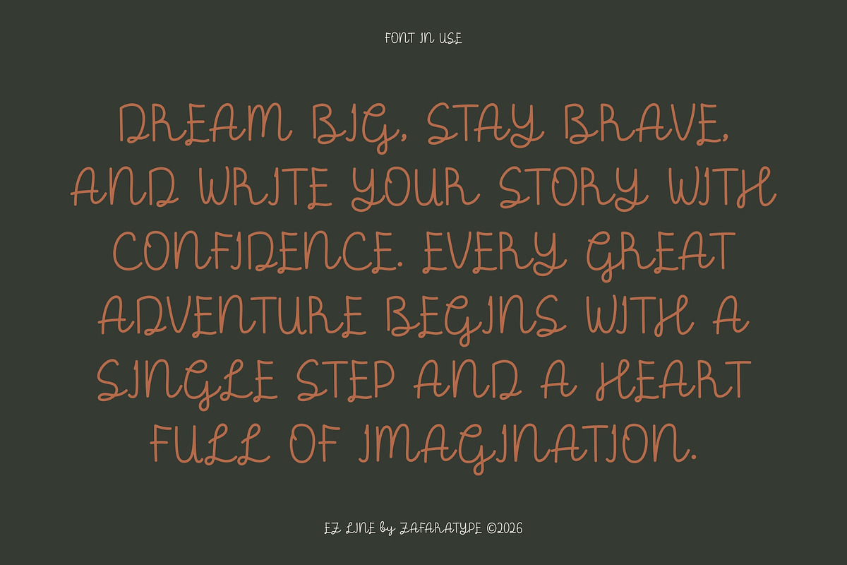 EZ Golleria, a Handwritten Font by Zafara Studios (Photo 5 of 6)