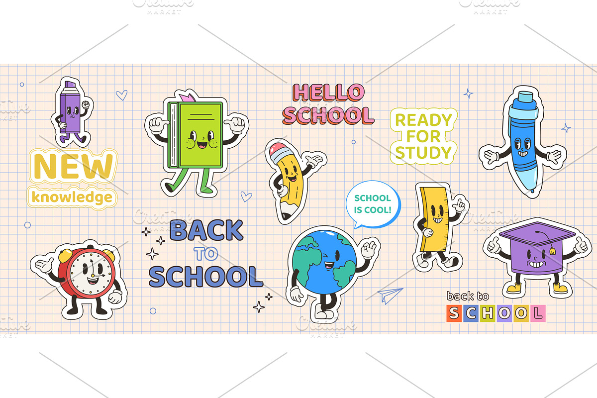 Groovy style book pencil marker, an Object Illustration by Valerie Bodnar