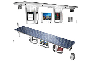 Sustainable urban solar bus station, an Environmental 3D Model by Archidizer