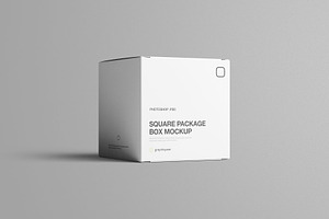 Square Package Box Mockup