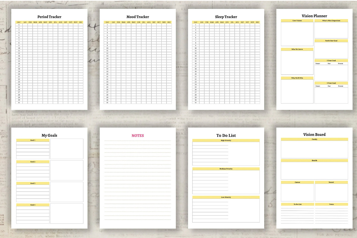 Printable Life Planner Template, a Stationery Template by Design House (Photo 5 of 9)