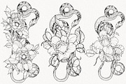 Procreate Snake stamps with flowers., a Brushes & More by AnnaPolitmerskaja (Thumbnail 8 of 8)