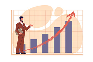 Increase in income. Profit schedule, a Finance Illustration by YummyBuum
