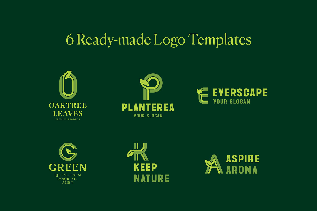 Letter A-Z Nature Logo Kit, a Branding & Logo Template by Luxury Logos (Photo 5 of 11)