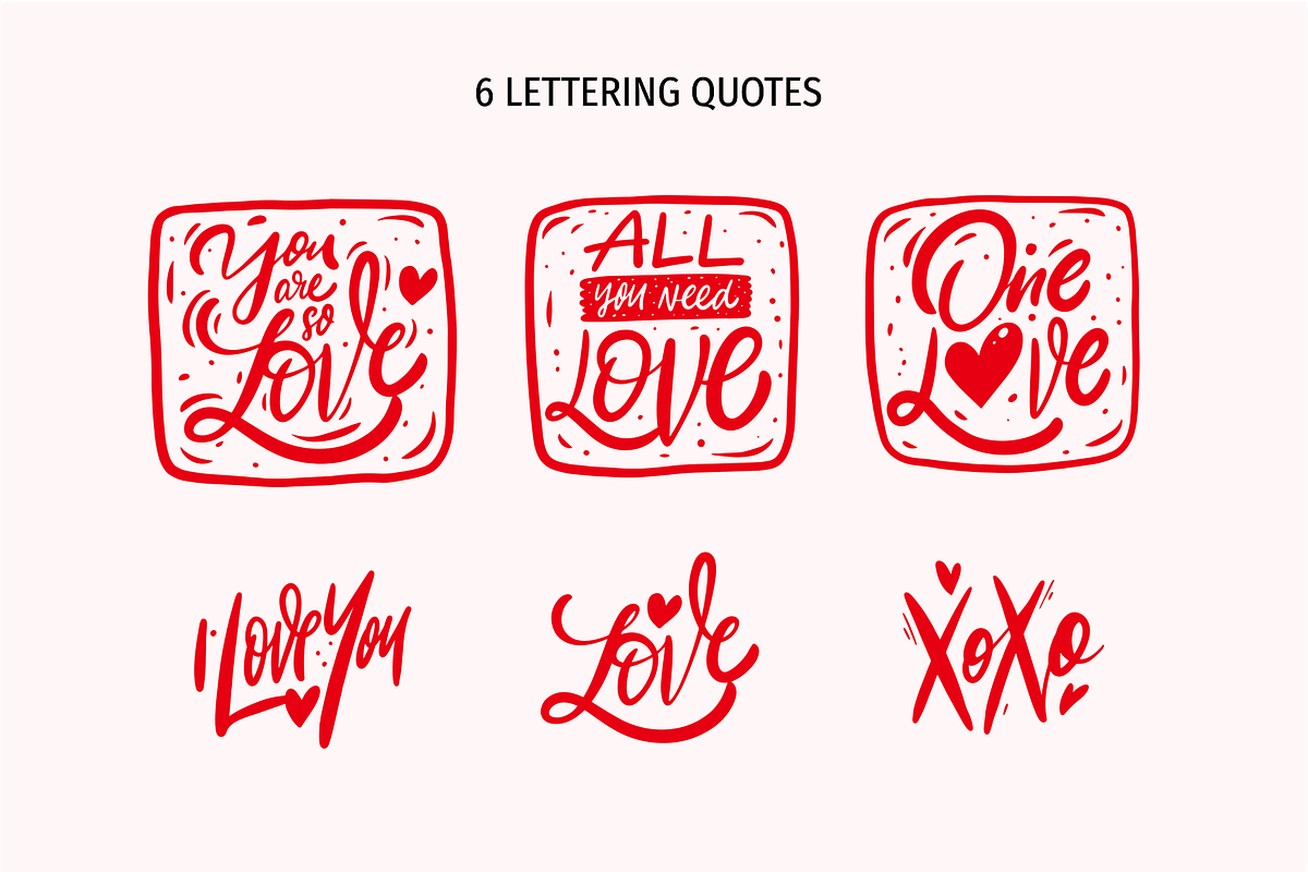 Love Doodles & Valentine Stickers, a Seasonal Illustration by Oktyabr (Photo 2 of 10)