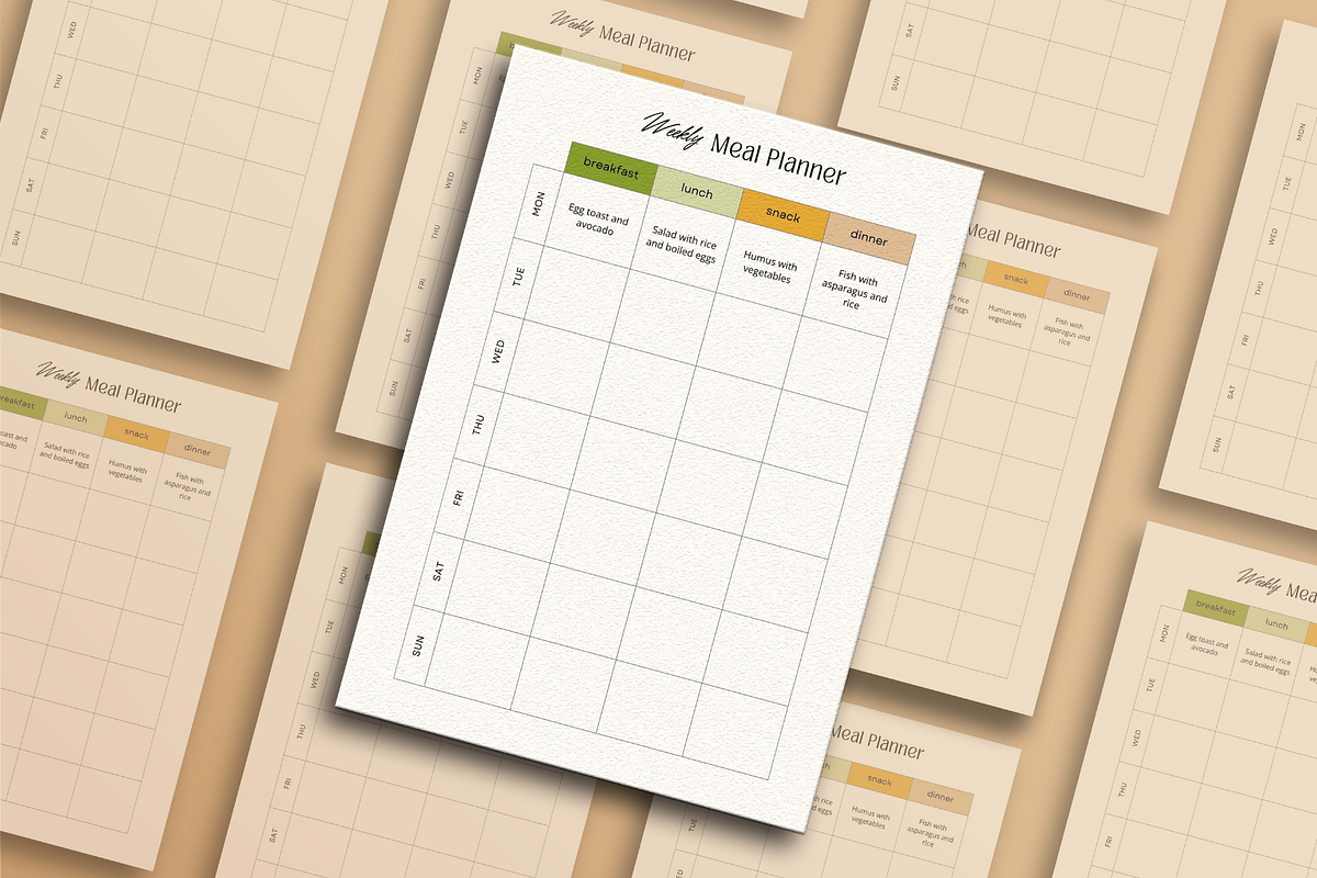 Weekly Meal Planner Template, a Marketing Template by CubicSpace (Photo 4 of 4)