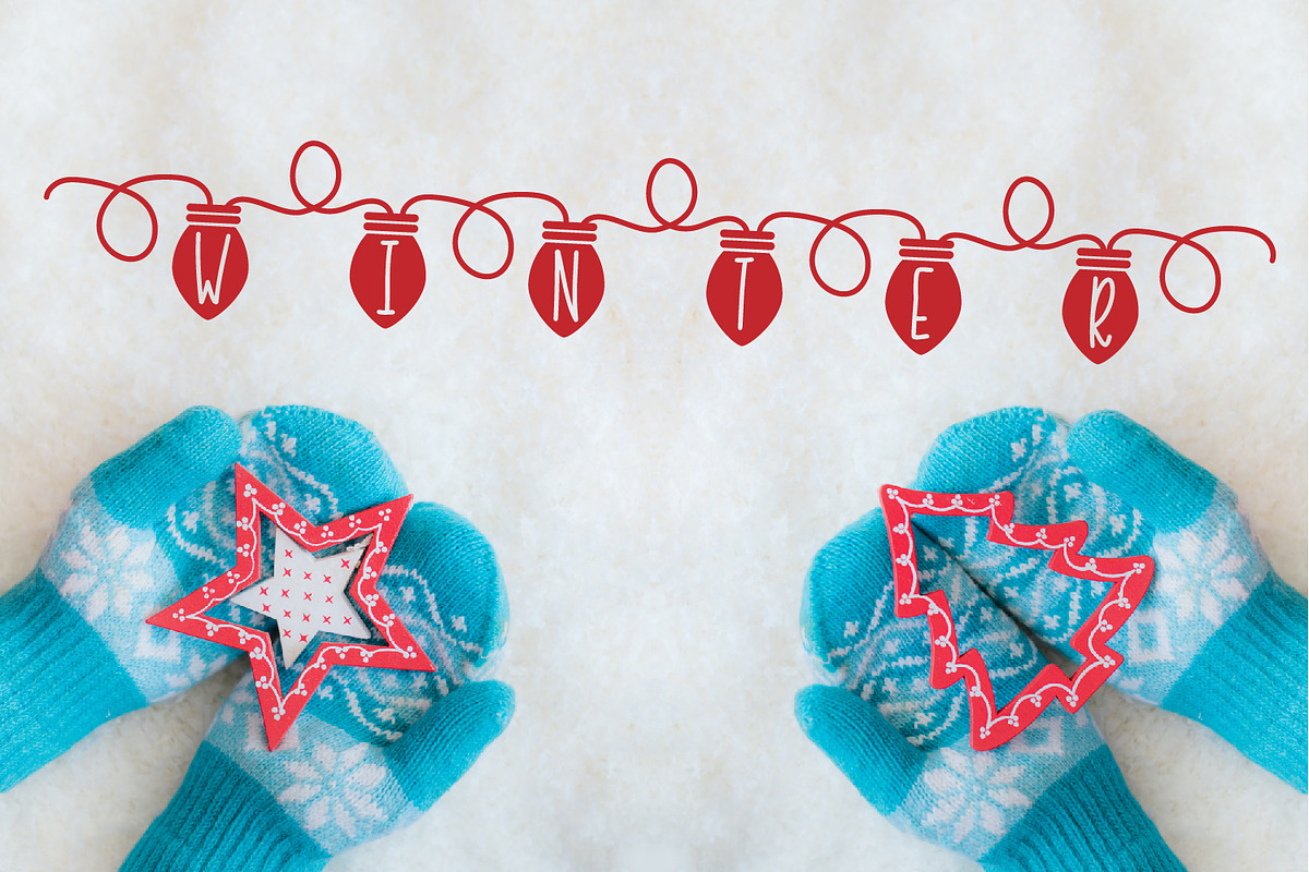 YULE - Christmas Lights Font preview 2