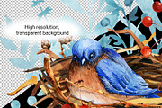 Christmas winter birds watercolor, a Wallpaper Graphic by Artmanata (Thumbnail 3 of 16)