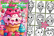 Cute Kawaii Food Coloring Book, an Animal Illustration by Design Zone (Thumbnail 1 of 7)