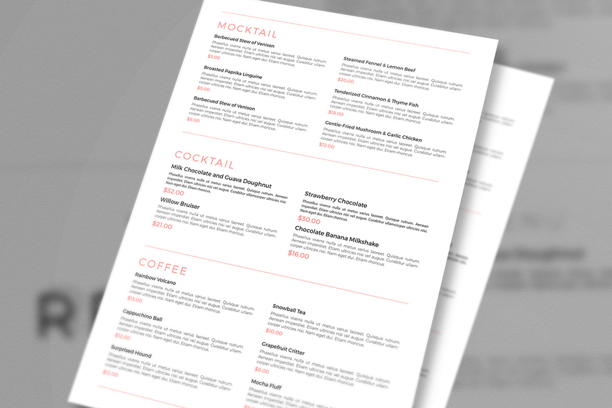 Clean & Simple Food Menu + Update, a Flyer Template by The Good Store (Photo 11 of 11)