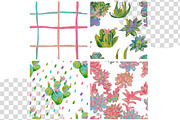 Cactus & Succulent Seamless Patterns, a Pattern Graphic by Lucyinyourheart (Thumbnail 2 of 10)