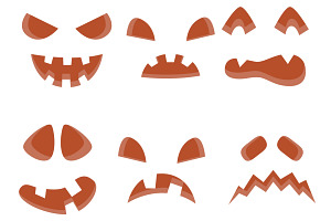 Halloween Pumpkin Monster Face Set 1