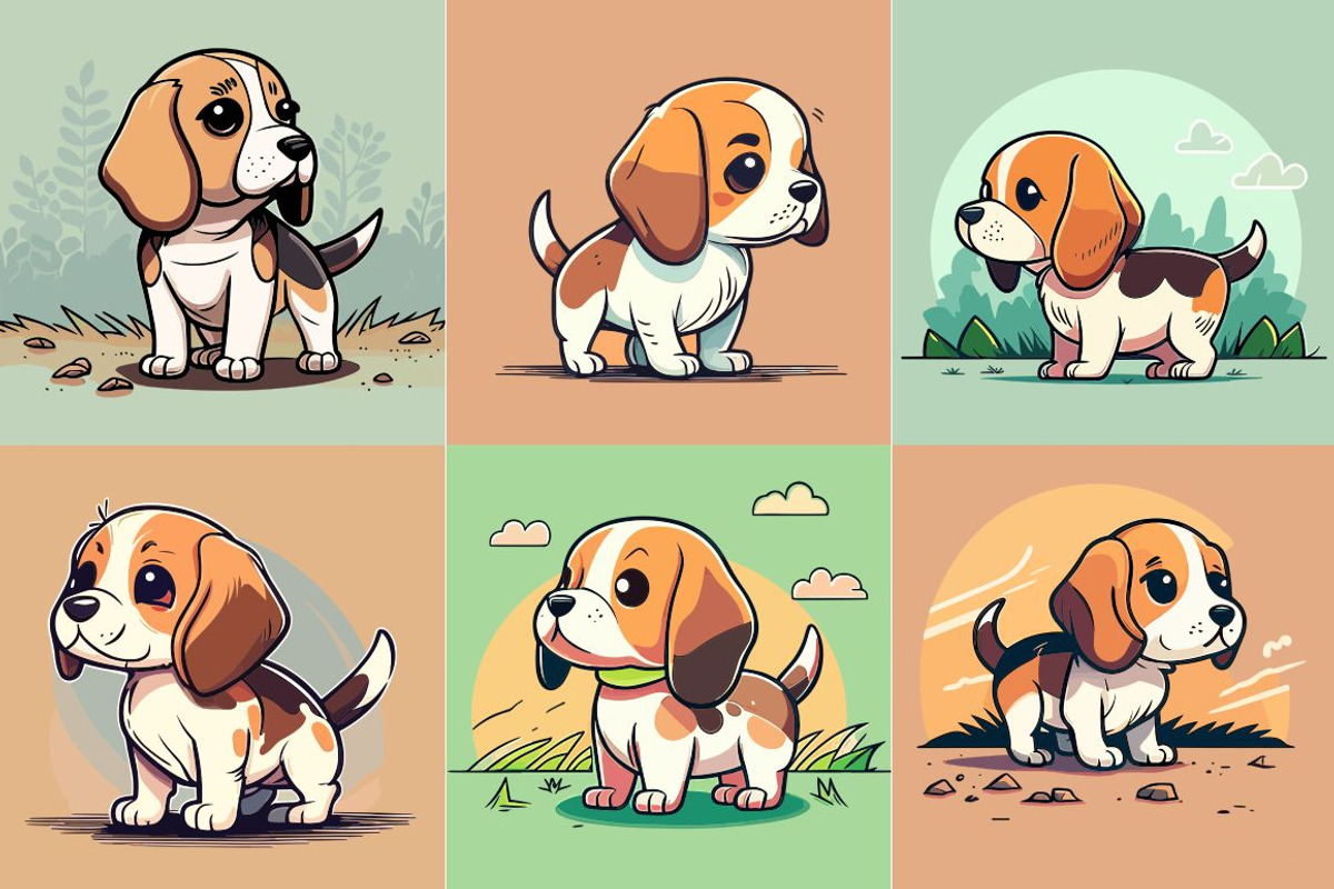 Cute cartoon beagle dog, an Animal Illustration by Zoya Miller (Photo 2 of 3)