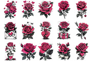 Valentine's Rose Clipart, an Illustration by OK Design (Thumbnail 3 of 6)