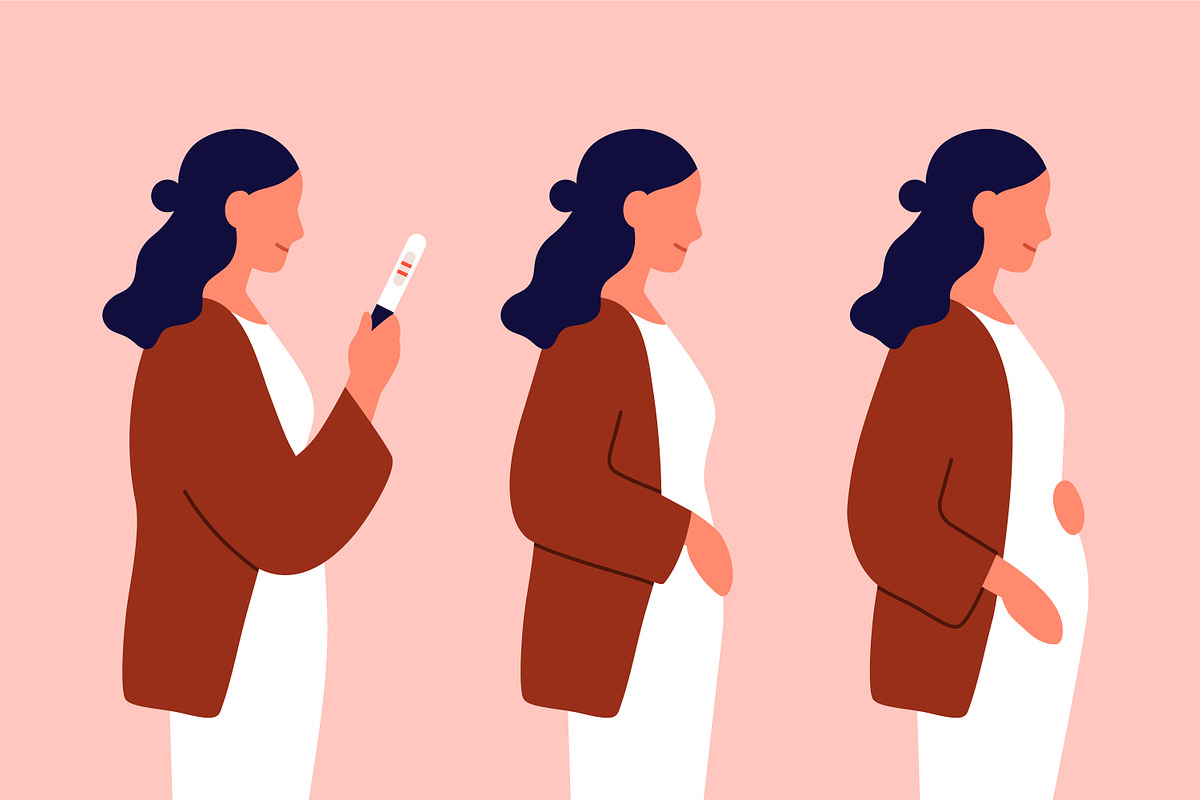 Pregnant woman. Pregnancy stages set, a Person Illustration by Good Studio (Photo 2 of 4)