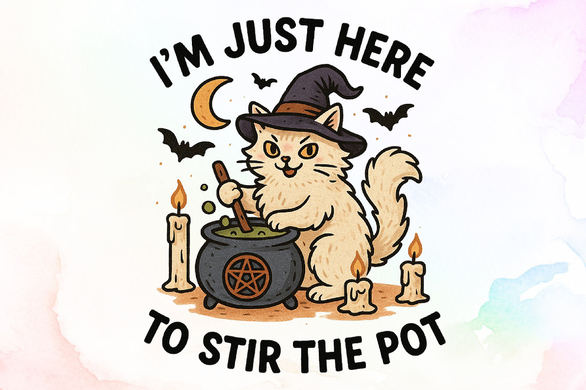 Vintage Witch Cat Feral Halloween Po, an Illustration by Sublimation Artist (Photo 1 of 9)