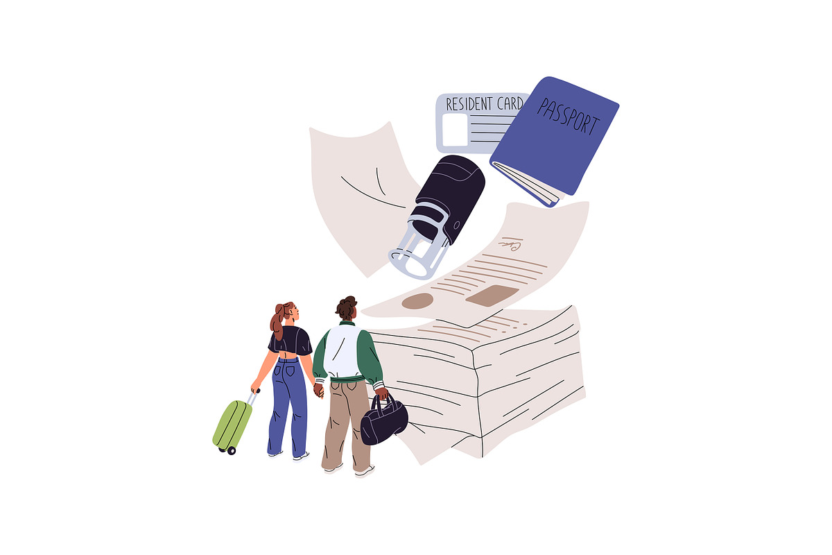 Residence permit, migration concept, a Person Illustration by PaperTrident (Photo 4 of 9)