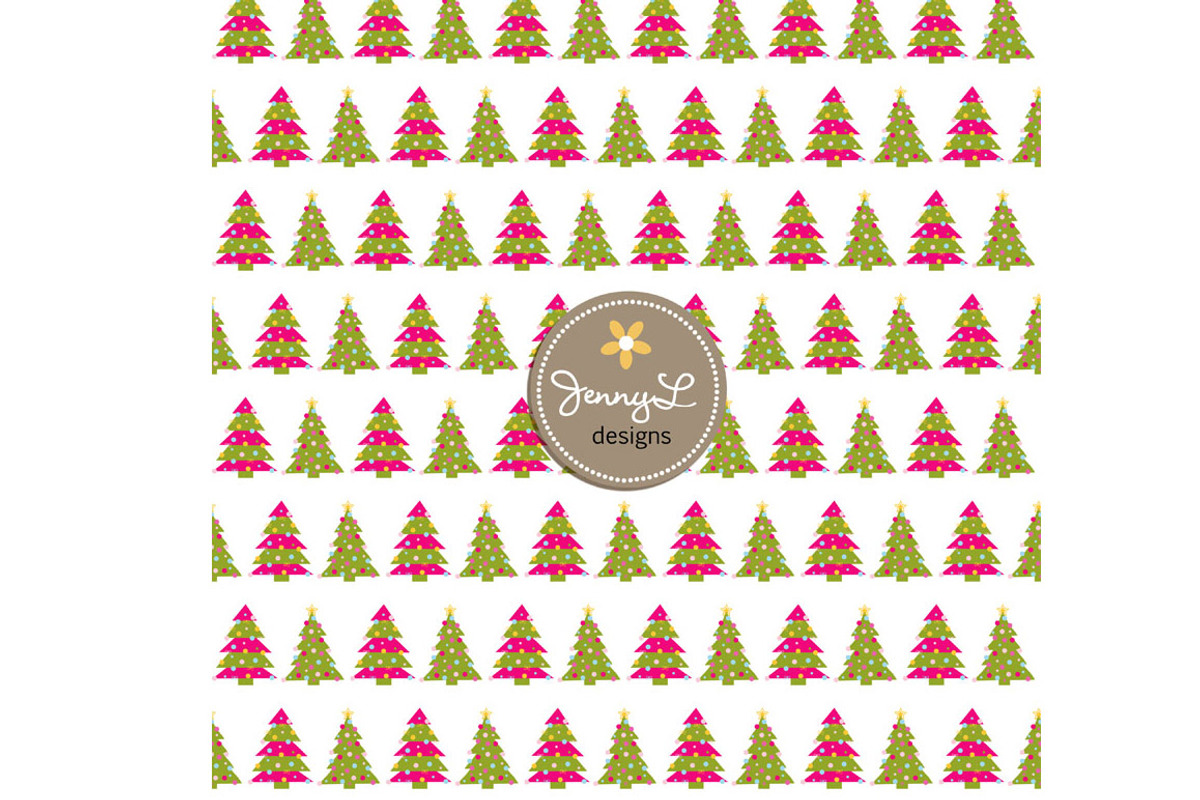 Christmas Trees Digital Papers, a Pattern Graphic by JennyL Designs (Photo 3 of 3)