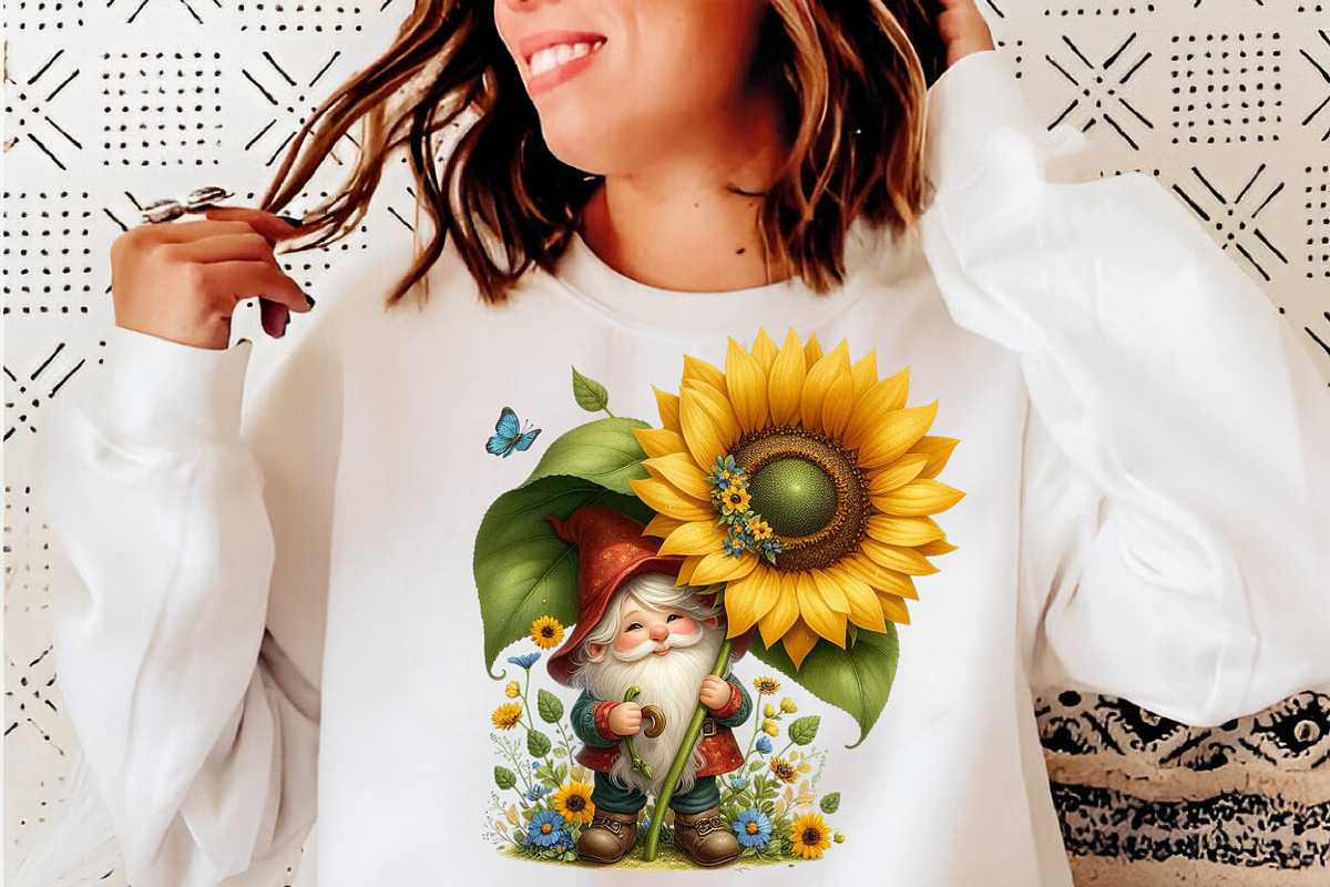 Watercolor Sunflower Gnomes Clipart, a Transportation Illustration by SinaCreation (Photo 8 of 9)