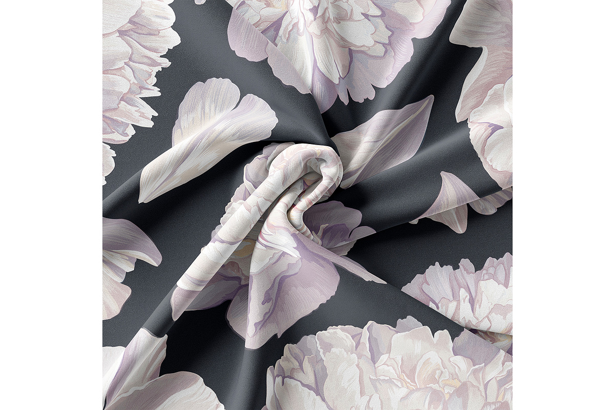 White Realistic Peonies Set, a Decorative Illustration by MarynaPetrovska (Photo 12 of 16)