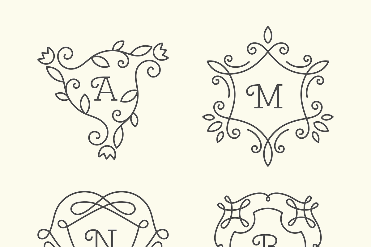 Monograms set, a Decorative Illustration by ekmelica (Photo 2 of 4)