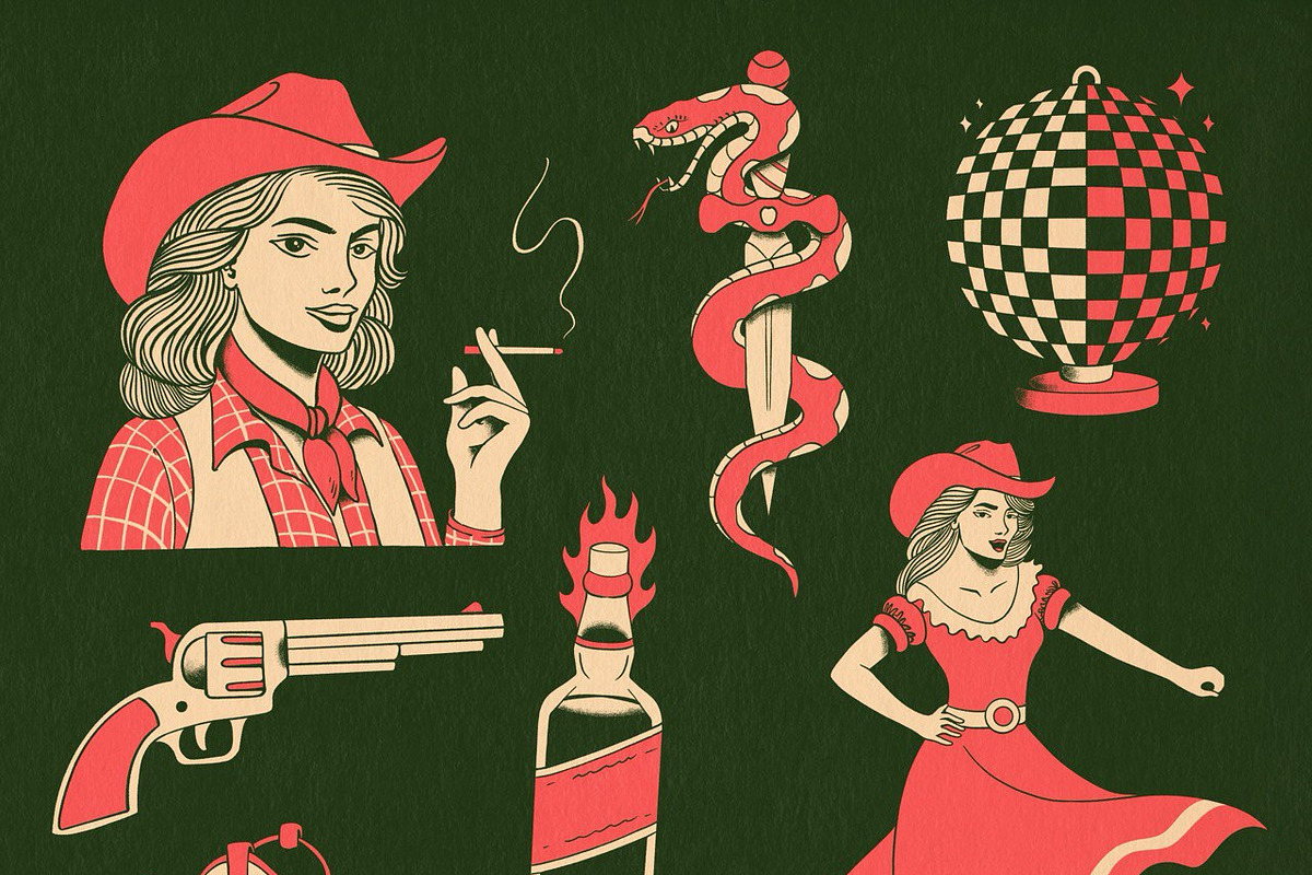 Western Outlaw Icons, an Object Illustration by Bromz Studio (Photo 1 of 4)