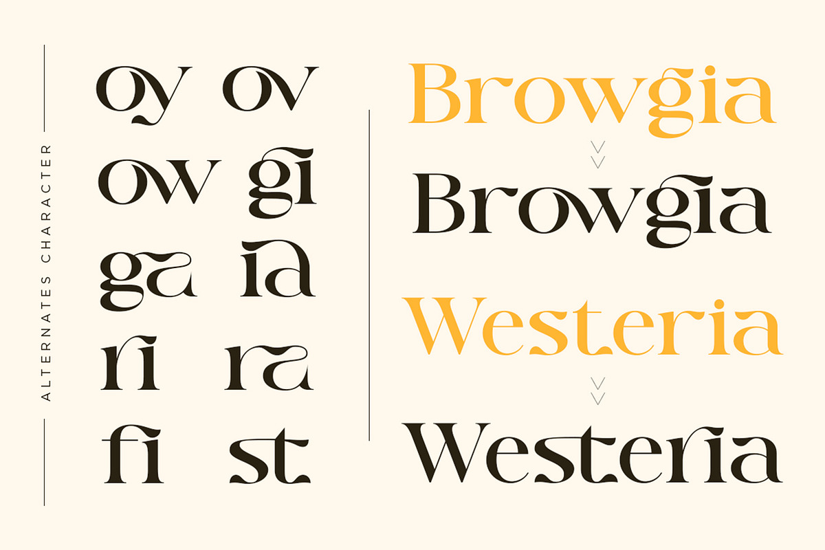 Browgia - Elegant Luxury Typeface, a Serif Font by Muflieart (Photo 6 of 8)