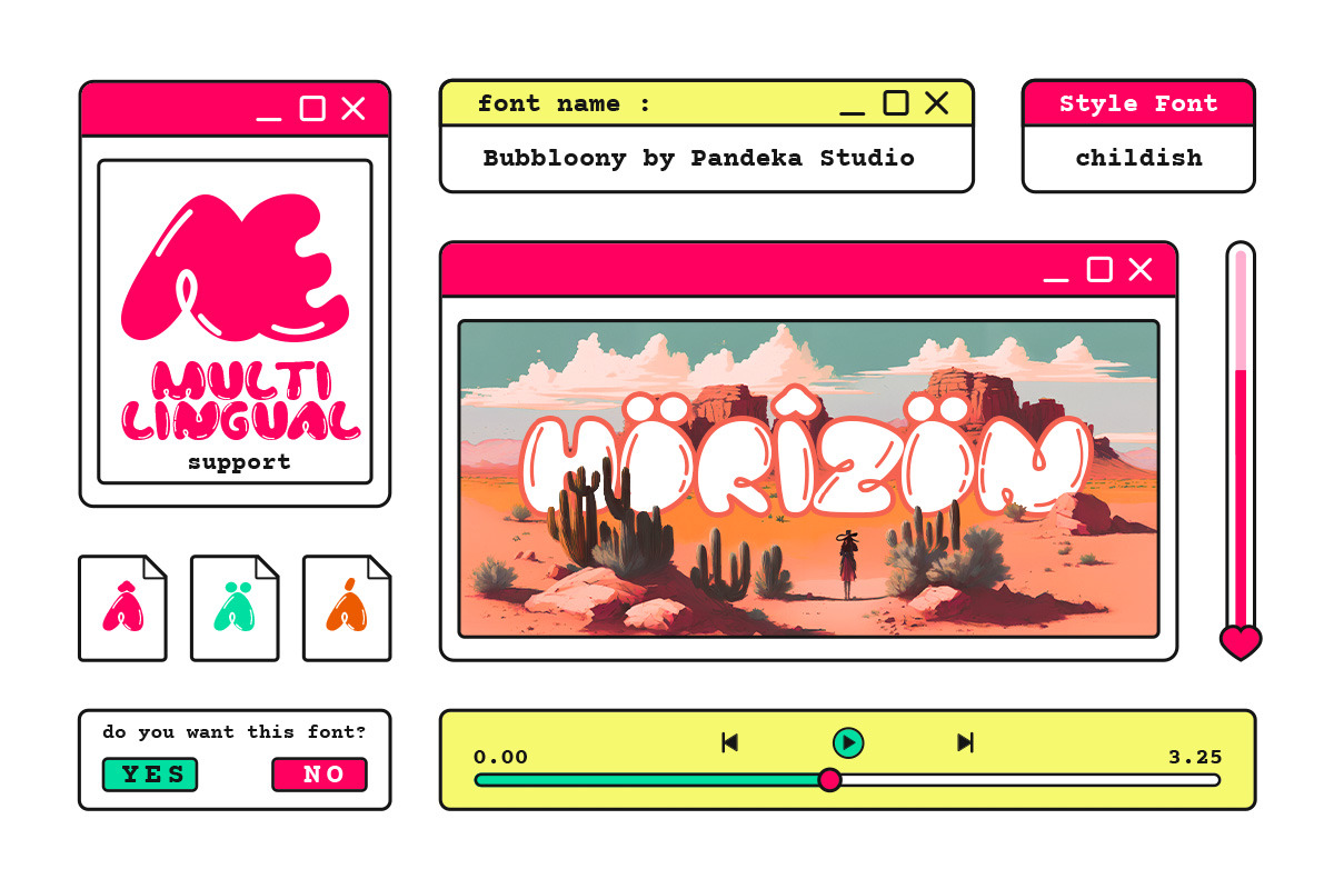 Bubbloony - Bubble Fun Font, a Sans Serif Font by Pandeka Studio (Photo 5 of 7)