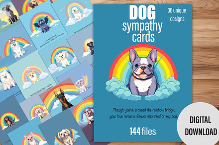 Rainbow Bridge Dog Sympathy cards