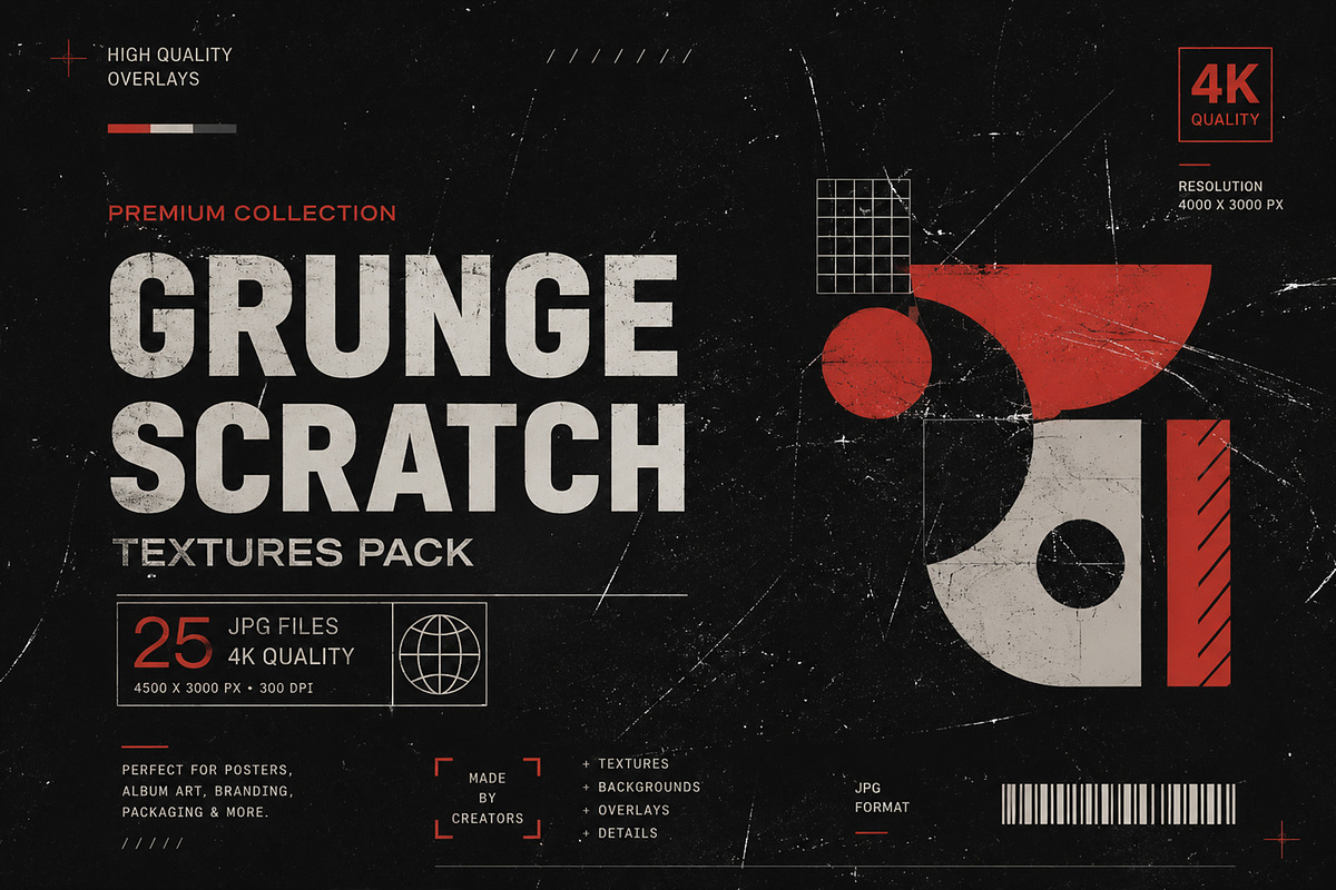 Grunge scratch textures pack, a Texture Graphic by Shovajit (Photo 1 of 3)
