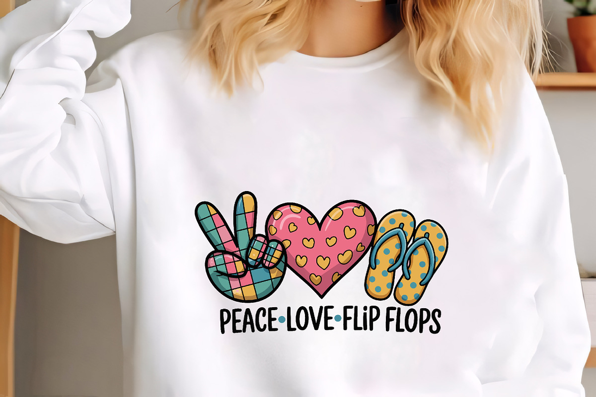 Peace love flip flops summer fun des, an Illustration by CrexoraLab (Photo 3 of 4)