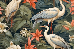 Heron Bird Tropical Wall Murals