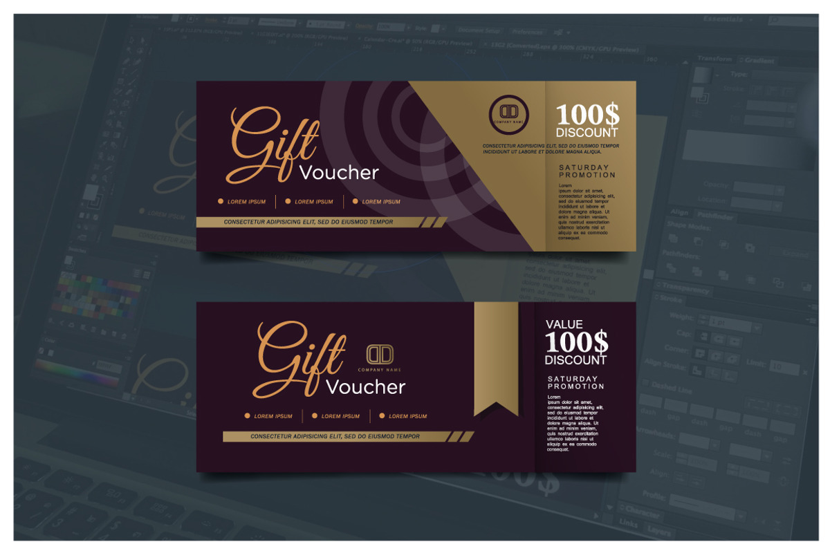 Gift Voucher Gold Template, a Business Card Template by The Sakeet (Photo 4 of 5)