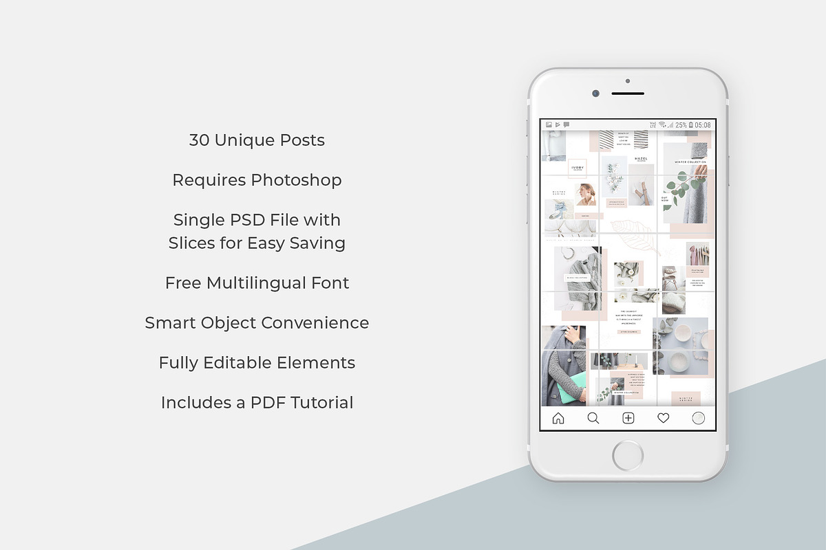 Magnolia Instagram Puzzle Template, a Social Media Template by Studio Sumac (Photo 5 of 5)