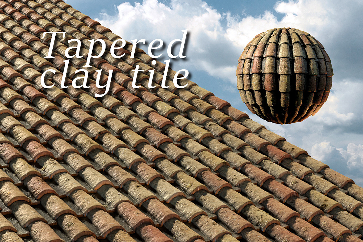 Tapered clay tile or spanish roof, a Textures & Material 3D Model by happy brush (Photo 1 of 2)