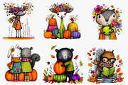 Autumn woodland animals clip art, an Illustration by CreationArt (Thumbnail 5 of 5)